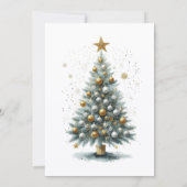 キラキラフェイク輝く水の色クリスマスツリー 招待状 (裏面)