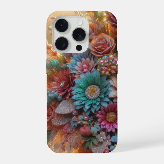 キラキラフラワーiPhoneケース iPhoneケース (裏面)