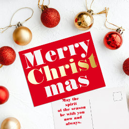 キラキラホリデー　メリークリスマス 箔シーズンポストカード