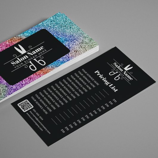 キラキラホログラムヘアサロン料金表 ラックカード