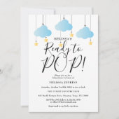 キラキラポップ・アートの輝く男の子の赤ちゃんシャワー 招待状 (正面)