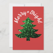 キラキラメリー輝くクリスマスツリー名前をカスタムする シーズンカード (正面)