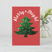 キラキラメリー輝くクリスマスツリー名前をカスタムする シーズンカード (スタンド正面)