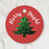 キラキラメリー輝くクリスマスツリー名前をカスタムする フェイバータグ (正面)