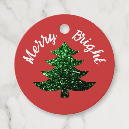 キラキラメリー輝くクリスマスツリー名前をカスタムする フェイバータグ (正面)