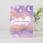 キラキラモダンキラキラ小さな星の赤ちゃんシャワー 招待状 (スタンド正面)