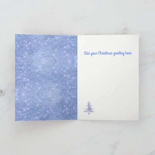 キラキラモダン輝くクリスマスツリーのクリスマスカード シーズンカード (内部)