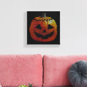 キラキラ光るテレビカボチャ キャンバスプリント (インサイチュ (リビング))