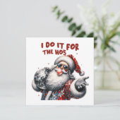 キラキラ光るディスコボールを持つサンタクロース。 シーズンカード (スタンド正面)