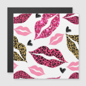 キラキラ光る唇:ヒョウファッションパターン (正面/裏面)