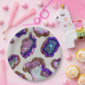 キラキラ光る水晶陽極 ペーパープレート (パーティー)