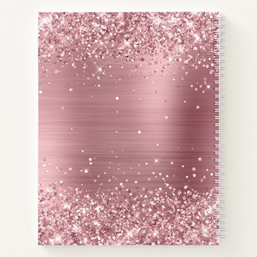 キラキラ光ピンク箔モノグラファンシーム ノートブック (裏面)