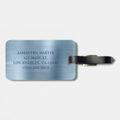 キラキラ光ブルーフォイルモノグラムファンシー ラゲッジタグ (裏面横)