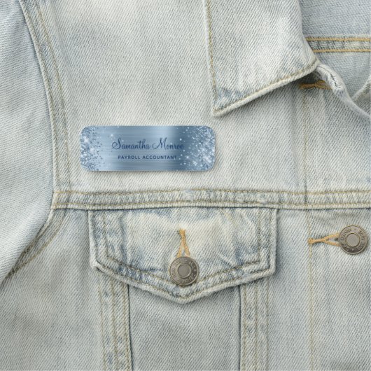 キラキラ光ブルー箔 名札 (インサイチュ)