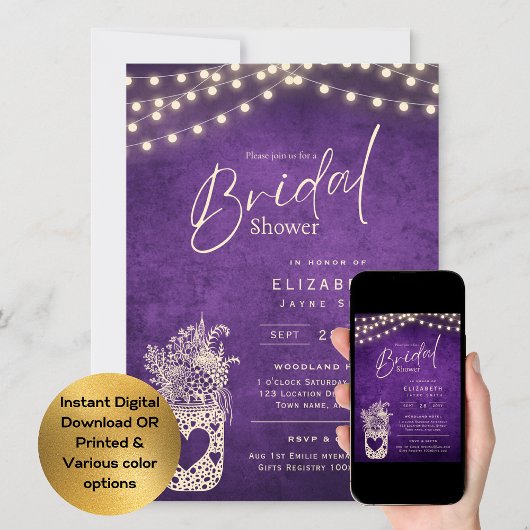 キラキラ光 |バ素朴ンウッドランド結婚ズ 招待状