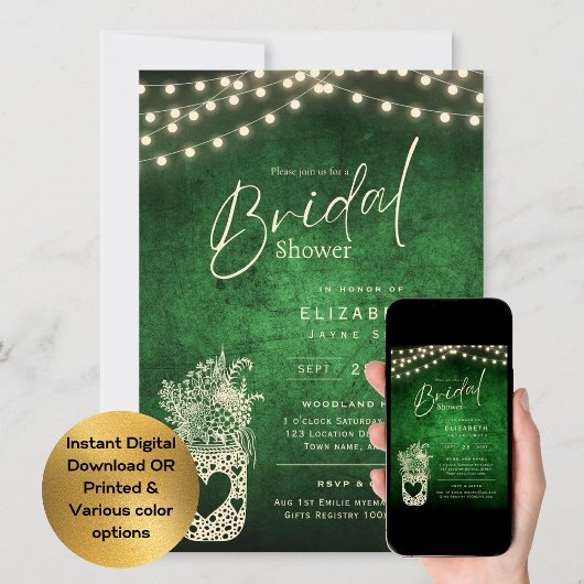 キラキラ光 |バ素朴ンウッドランド結婚ズ 招待状