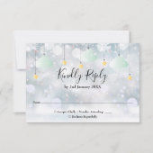 キラキラ冬男女兼用の赤ちゃんシャワー 出欠カード (正面)