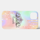キラキラ女子ティアラ ホログラム グラデーション Case-Mate iPhoneケース (裏面 (横))