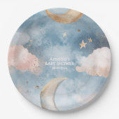 キラキラ小さな星かわいい赤ちゃんシャワー ペーパープレート (正面)