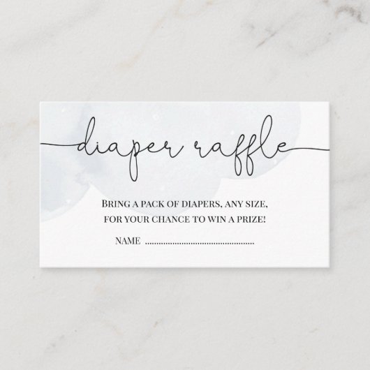 キラキラ小さな星の男の子の赤ちゃんシャワーおむつラッフル エンクロージャーカード (正面)