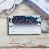 キラキラ小さな星の男の子の赤ちゃんシャワーおむつラッフル エンクロージャーカード