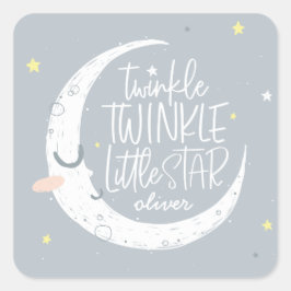 キラキラ小さな星の誕生日パーティー スクエアシール