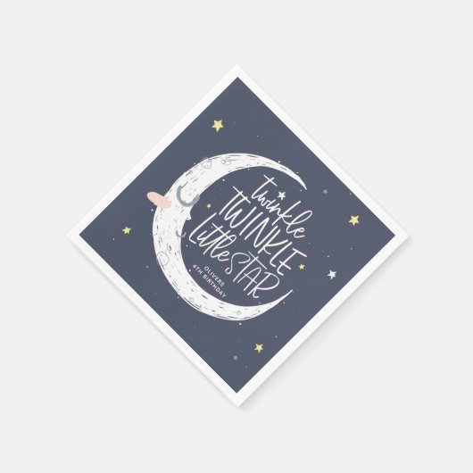 キラキラ小さな星の誕生日パーティー スタンダードカクテルナプキン (角)