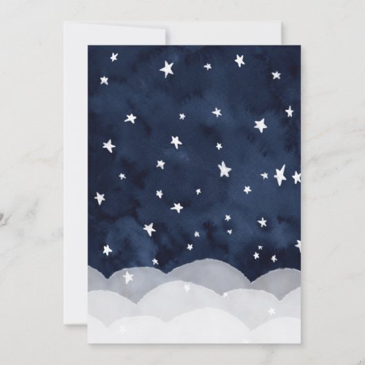 キラキラ小さな星の赤お洒落ちゃんシャワー 招待状 (裏面)