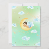 キラキラ小さな星の赤ちゃんシャワー男女兼用 招待状 (裏面)