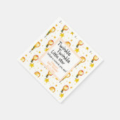 キラキラ小さな星の赤男女兼用ちゃんシャワー スタンダードカクテルナプキン (角)