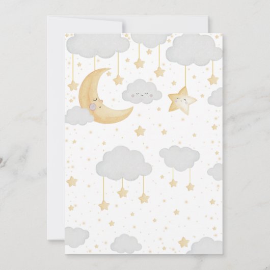 キラキラ小さな星の赤男女兼用ちゃんシャワー 招待状 (裏面)