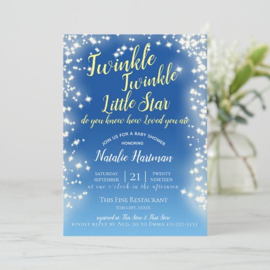 キラキラ小さな星の黒板の輝き 招待状 (スタンド正面)