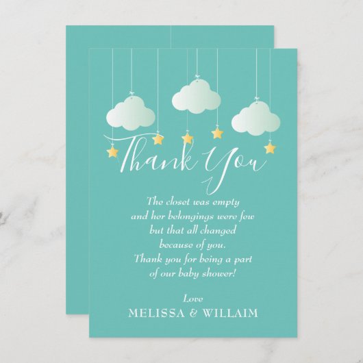 キラキラ小さな星詩 サンキューカード (正面/裏面)