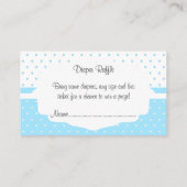 キラキラ小さな星 – 青おむつラッフル エンクロージャーカード (裏面)