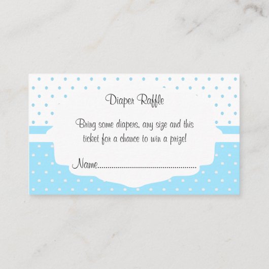 キラキラ小さな星 – 青おむつラッフル エンクロージャーカード (裏面)