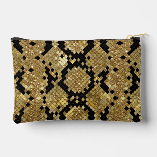 キラキラ性動物の皮膚プリントパターンカスタムモノグラム アクセサリーポーチ (裏面)