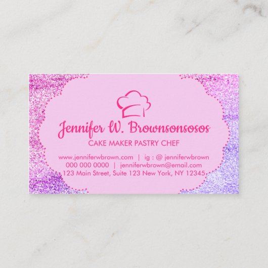 キラキラ抽象的なパンケーキ職人 名刺 (裏面)