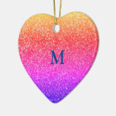 キラキラ振りかけるクリスマスモノグラムイニシャル2019 セラミックオーナメント (左)