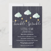 キラキラ撒き赤ちゃんシャワー撒き黒板 招待状 (正面)