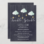 キラキラ撒き赤ちゃんシャワー撒き黒板 招待状 (正面/裏面)
