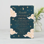 キラキラ星かわいい月1日誕生日 招待状 (スタンド正面)