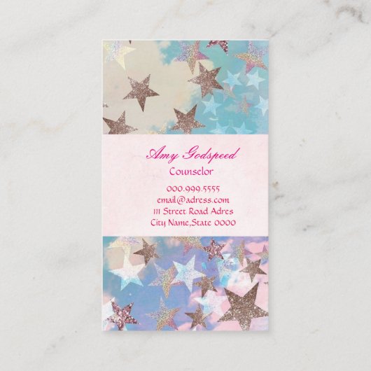 キラキラ星のおしゃれな名刺 名刺 (裏面)