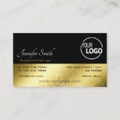 キラキラ星のゴールドとブラックにロゴ2色を追加 名刺 (裏面)