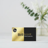 キラキラ星のゴールドとブラックにロゴ2色を追加 名刺 (スタンド正面)