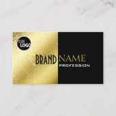 キラキラ星のゴールドとブラックにロゴ2色を追加 名刺 (正面)