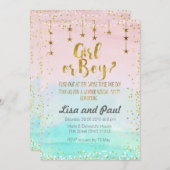 キラキラ星のジェンダーが招待を明らかにする 招待状 (正面/裏面)