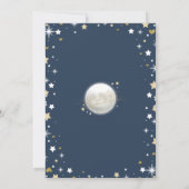 キラキラ星グリッター海軍金ゴールドムーンベイビーシャワー サンキューカード (裏面)