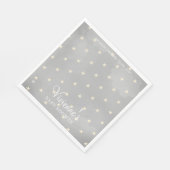 キラキラ星グレー赤ちゃんシャワー スタンダードランチョンナプキン (角)