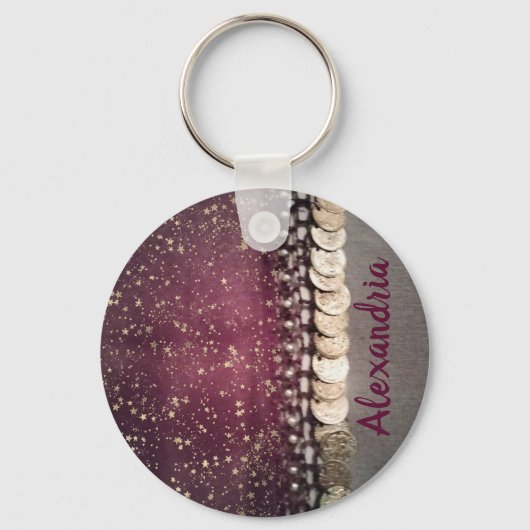 キラキラ星パープルジプシーのスカーフ キーホルダー (正面)