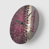 キラキラ星パープルジプシーのスカーフ ラウンド壁時計 (傾斜)